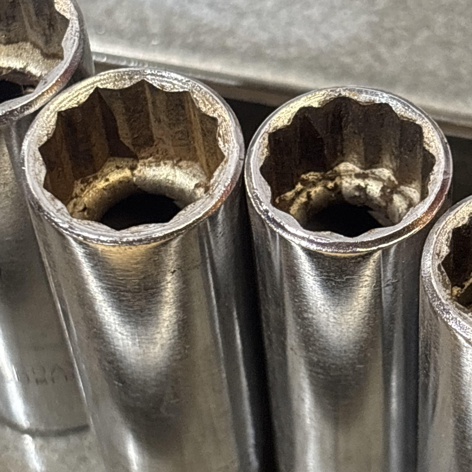 Dayton SAE Deep Socket Set 1/2″ Drive 12 Point 1/2″ to 15/16″ W/ Case Vtg USA