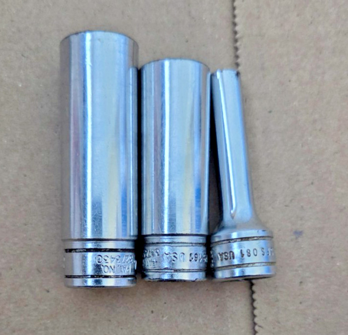 SNAP ON 3/8″ DRIVE SFS DEEP SOCKET LOT SFS181 SFS161 SFS081 9/16 1/2 1/4 6 POINT