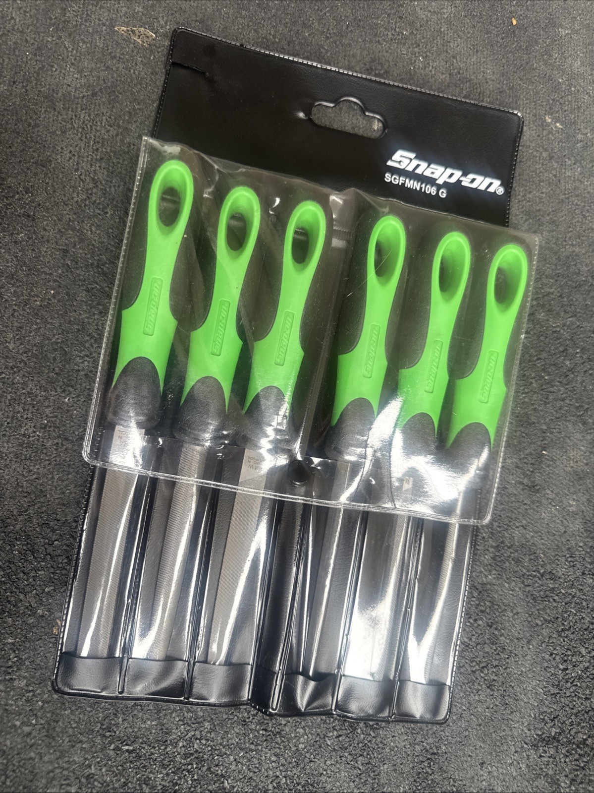 For SNAP ON TOOLS 6Pc GREEN Soft Grip Handle Miniature File Set SGFMN106 G