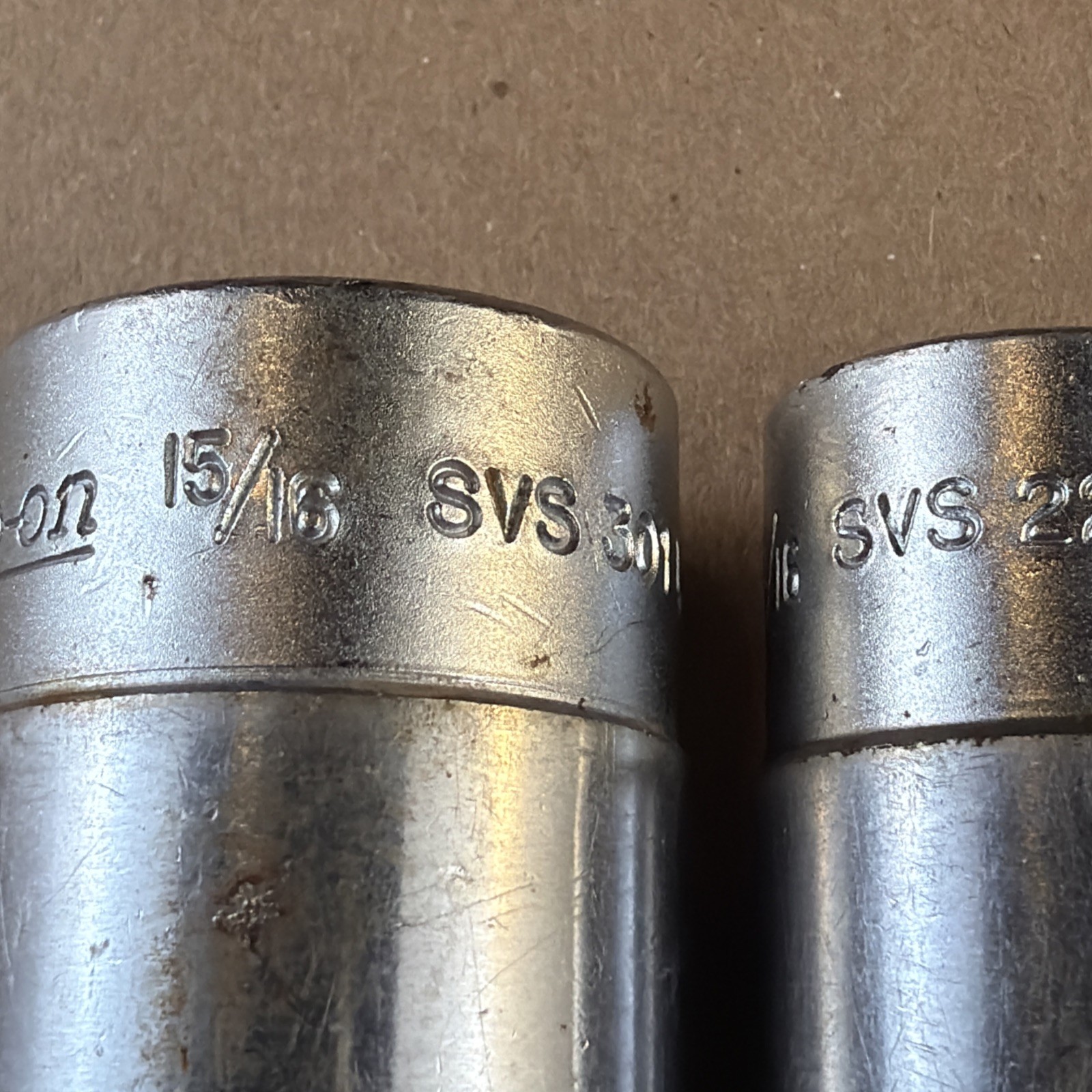 Snap-on SVS221 SVS301 1/2” Dr Deep 12 Pt Sockets 11/16 15/16 USA