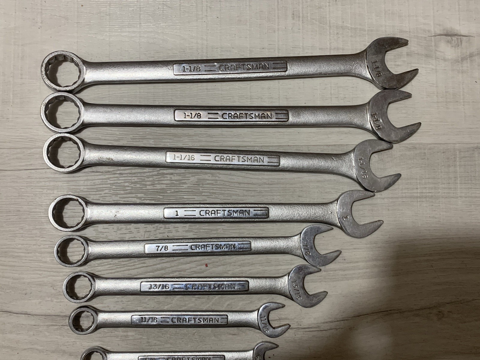 Craftsman Combination End Wrench Set * 7/16” – 1 1/8” * USA Made * Set of 11*