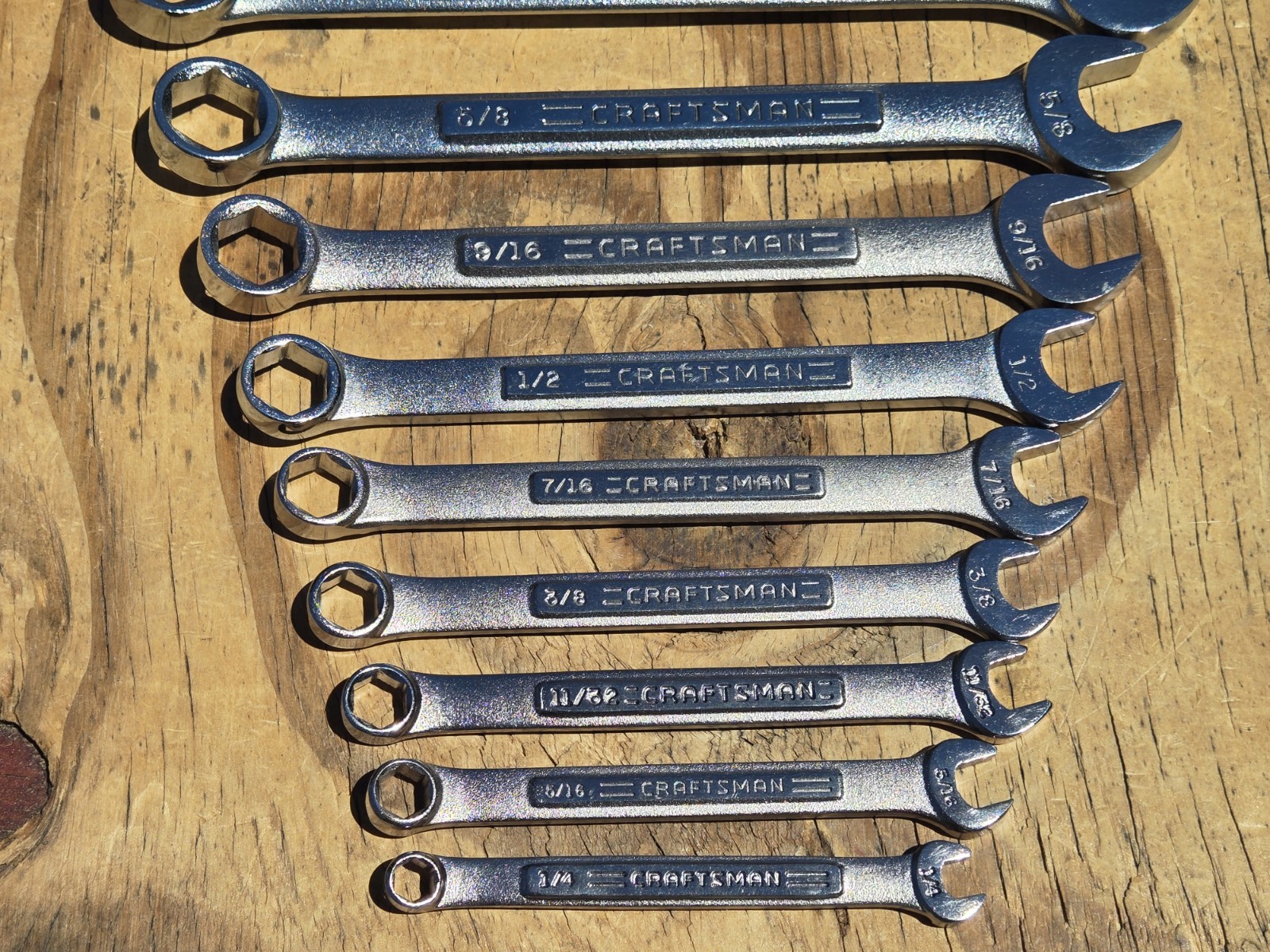 Vintage Craftsman VA USA 13pc SAE 6 Point Combination Wrench Set 1/4″-15/16″ EUC