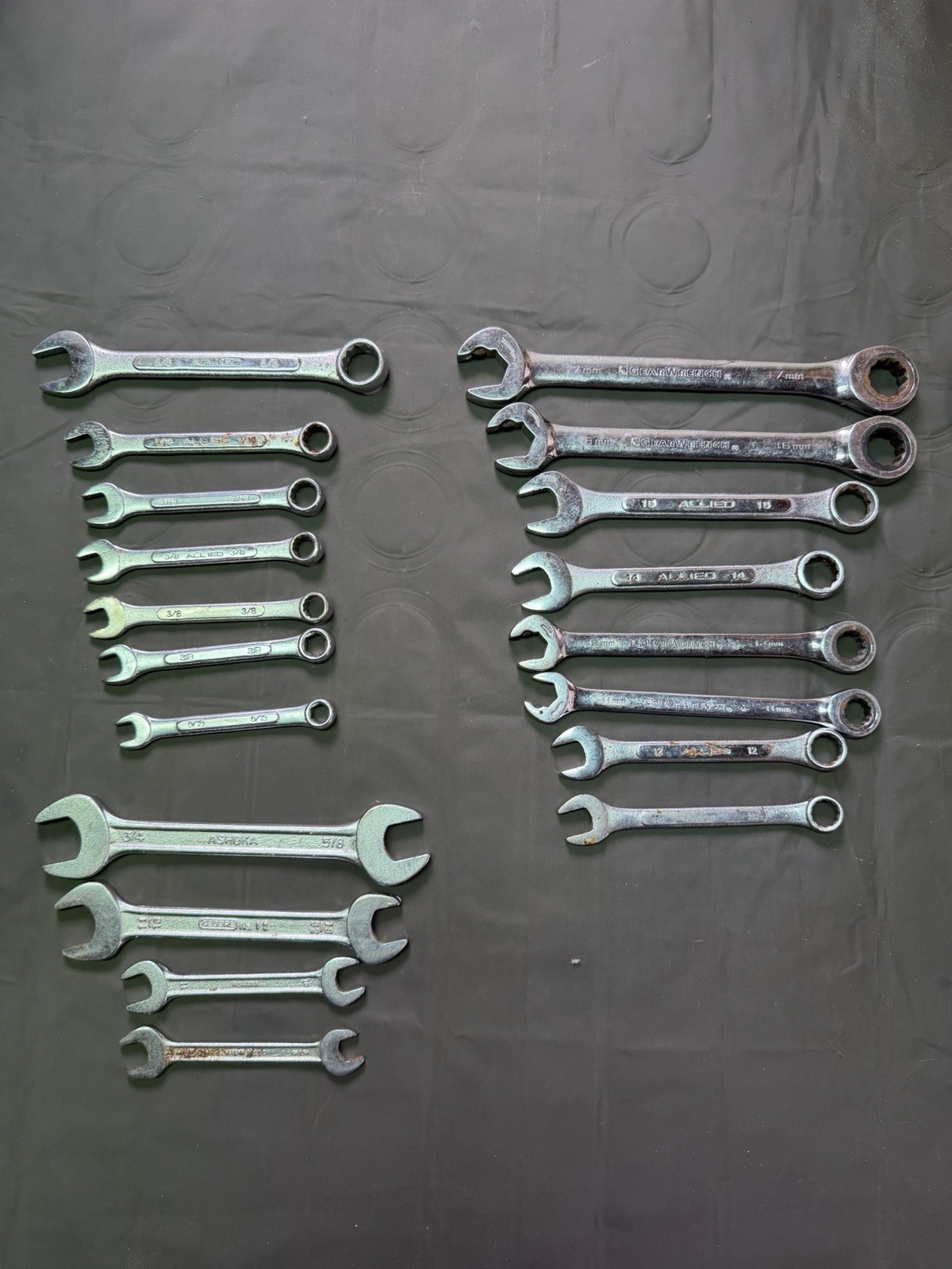Mixed Lot Of 19 Wrenches Assorted Styles And Sizes Open End Wrench Lot