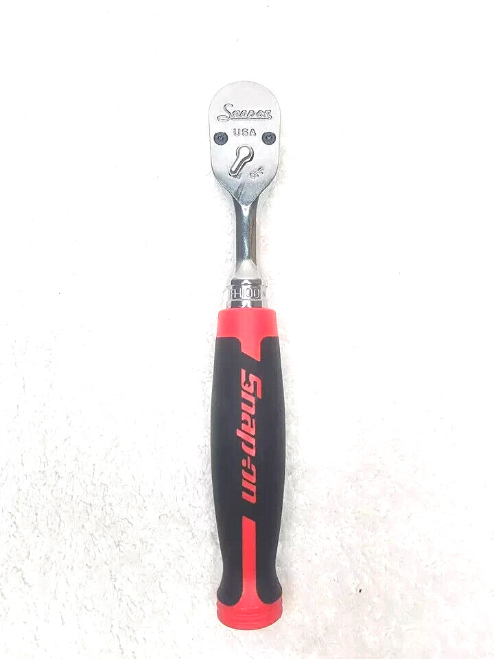 New Snap-on™ 3/8″ Drive Red Soft Grip Chrome 9″ Ratchet FH80 Dual 80 Tech
