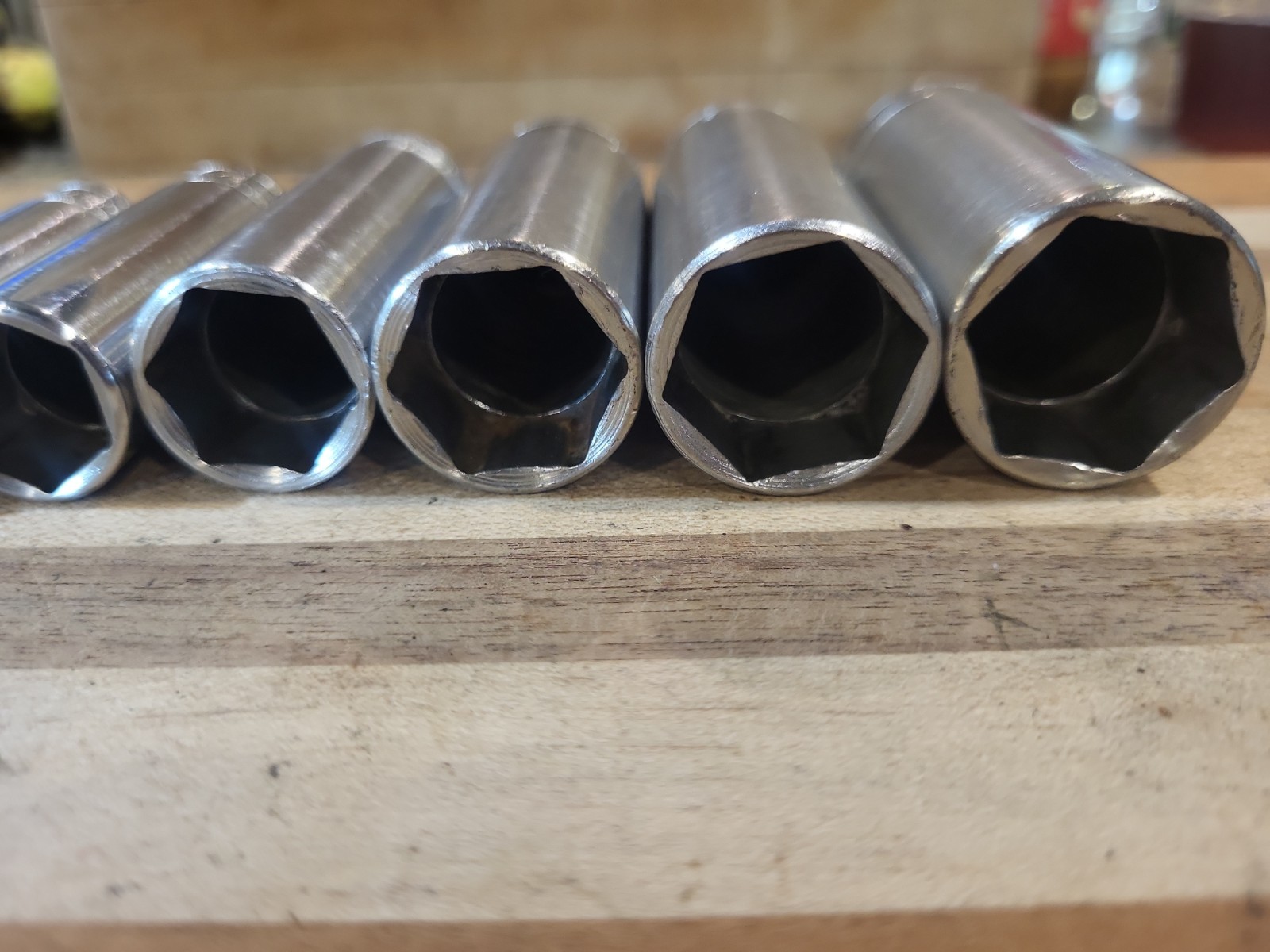 Snap-On 9 Pc. 3/8″ Dr. 6 Pt. SAE Deep Socket Set 209SFS 3/8″-7/8″ GUC 🔥 🇺🇸