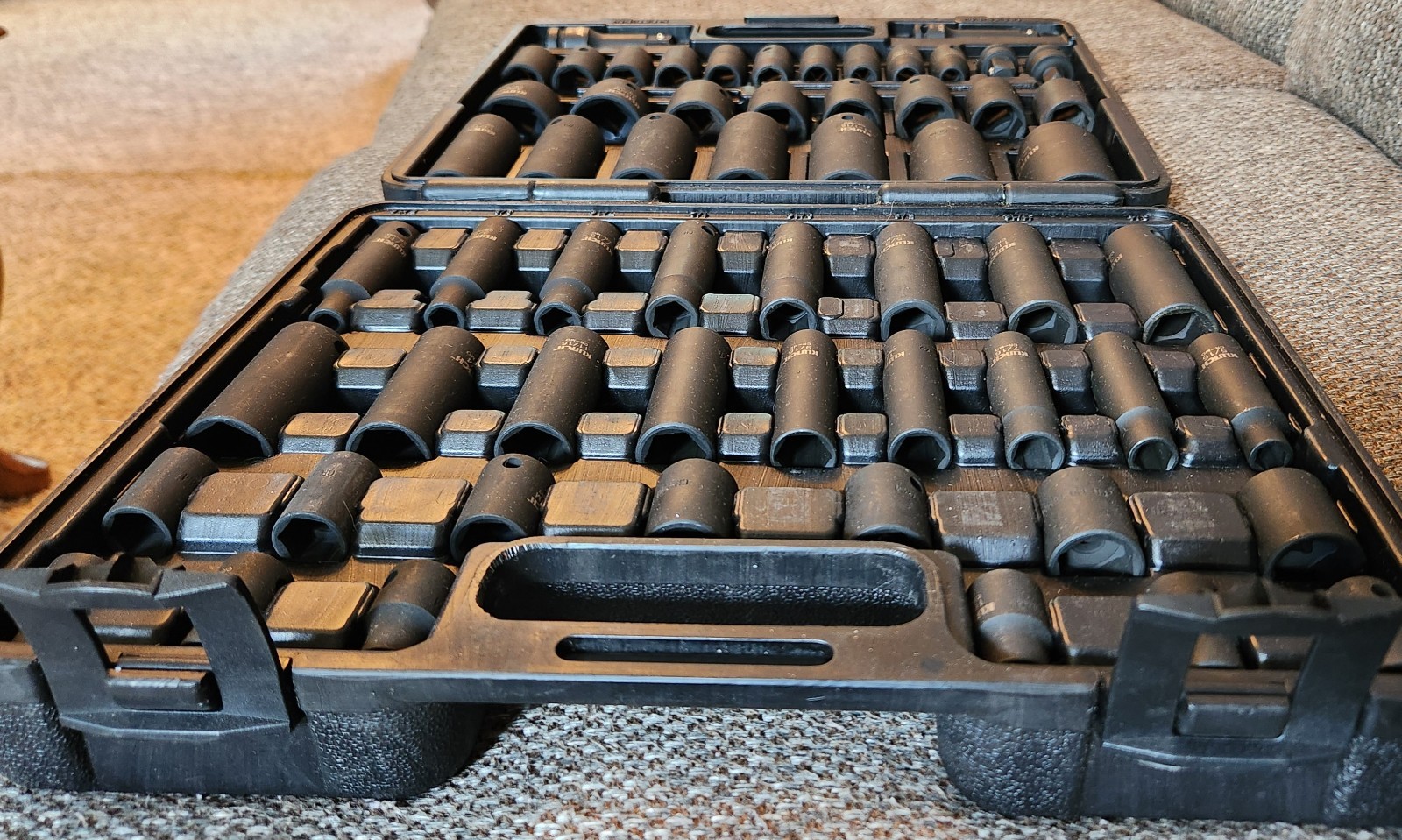 Klutch Impact Socket Set, 59-Pc., 3/8- and 1/2-Drive, SAE/Metric 6 pt. in Case