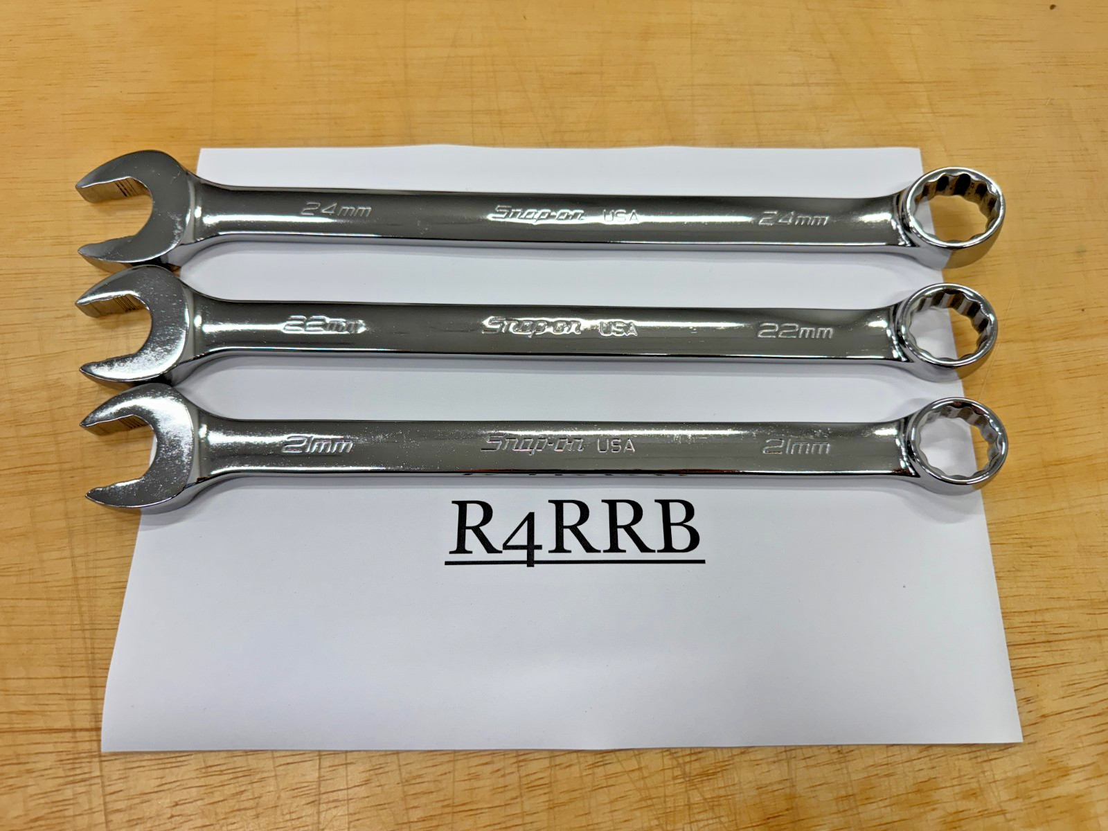 Snap-on Tools USA NEW 21 22 & 24mm Metric Flank Drive PLUS Combo Wrench Lot Set