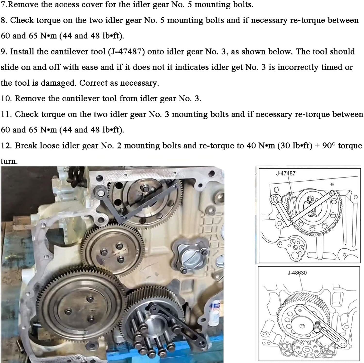 Idler 3 Cantilever Tool J-47487 & TDC Locating Tool J-48630 for Detroit Diesel