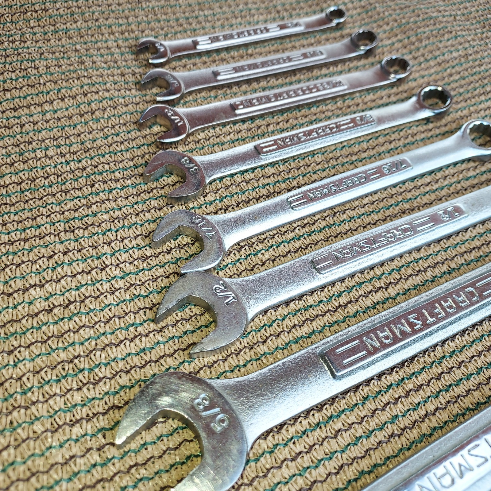Vtg Craftsman 10 piece SAE combination wrench set 1/4″-13/16″ USA made -VA-VV-V