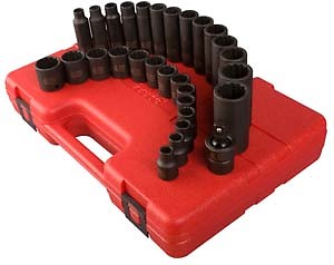 Sunex 3330 29 Piece Metric Impact Set 3/8 Drive 12 Point Deep/Shallow
