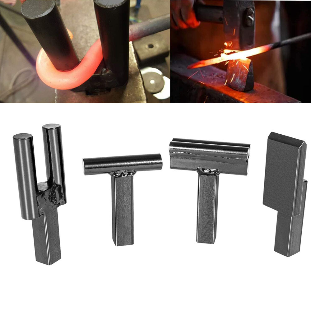 4* 1 Inch Blacksmith Anvil Hardy Tool Set Creasing Stake Hot Cut Bottom Fuller