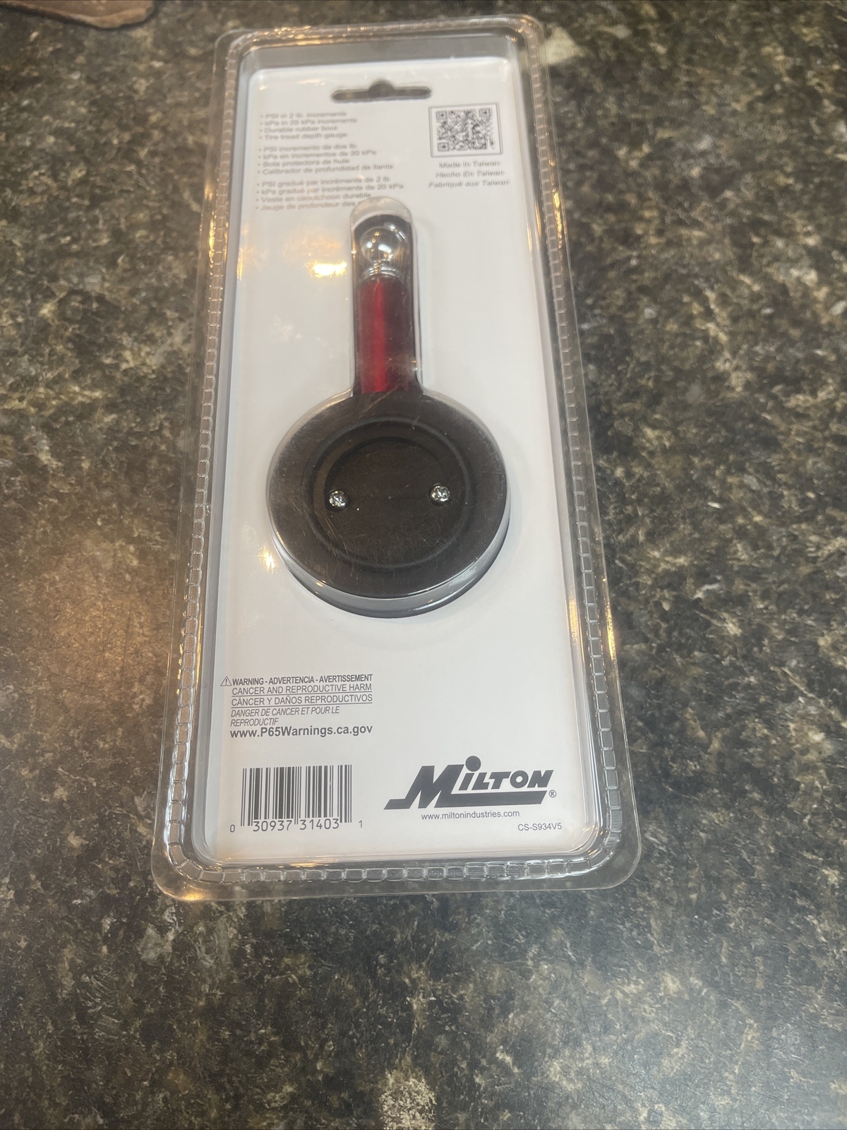 Milton S-934 Dial Tire Gauge, 0-120 PSI – 2 lb increments New Sealed