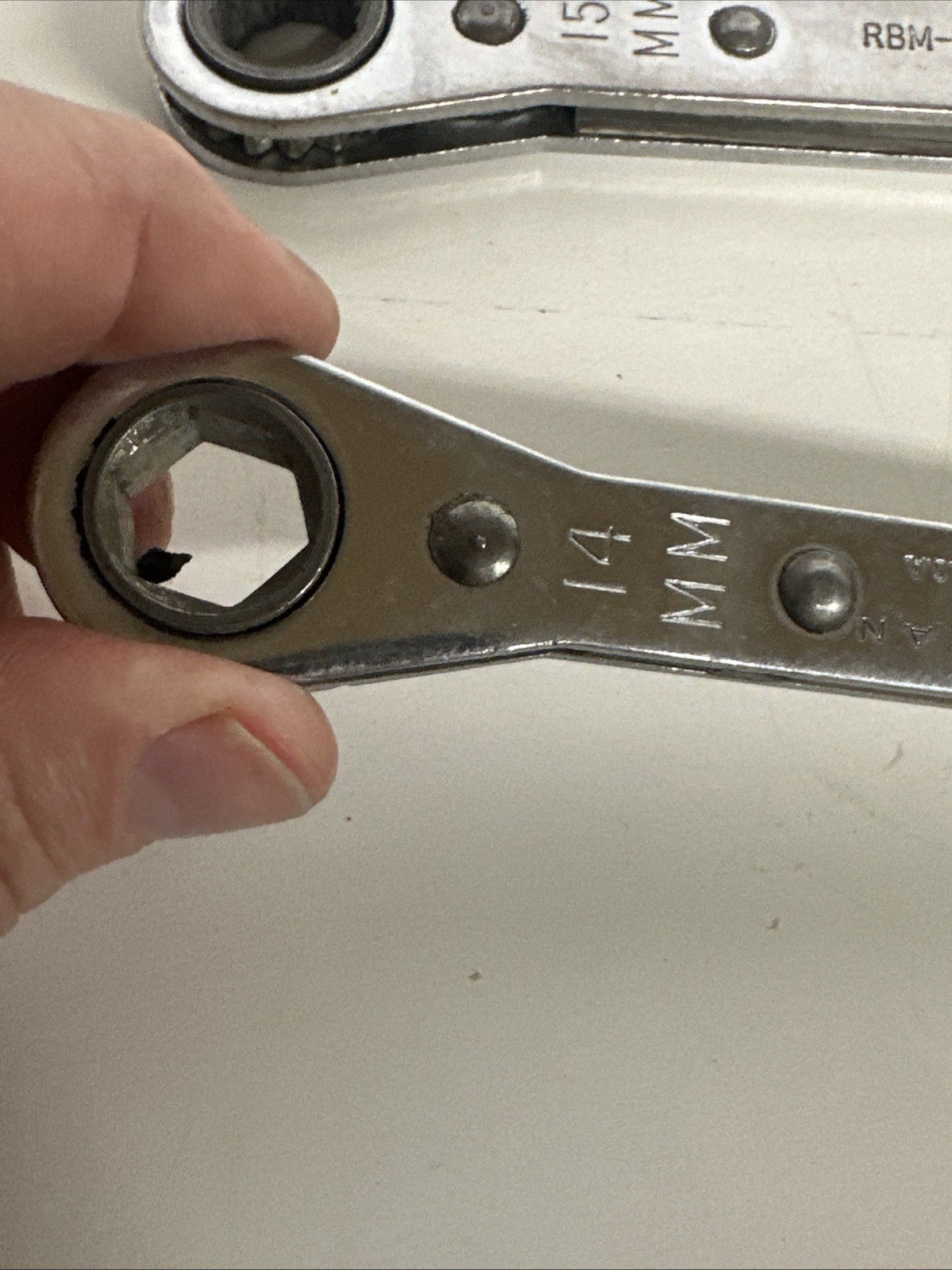 NOS Vintage Vulcan RBO-2226DH 12 Point Ratcheting Wrench Metric SAE 3 Piece Set
