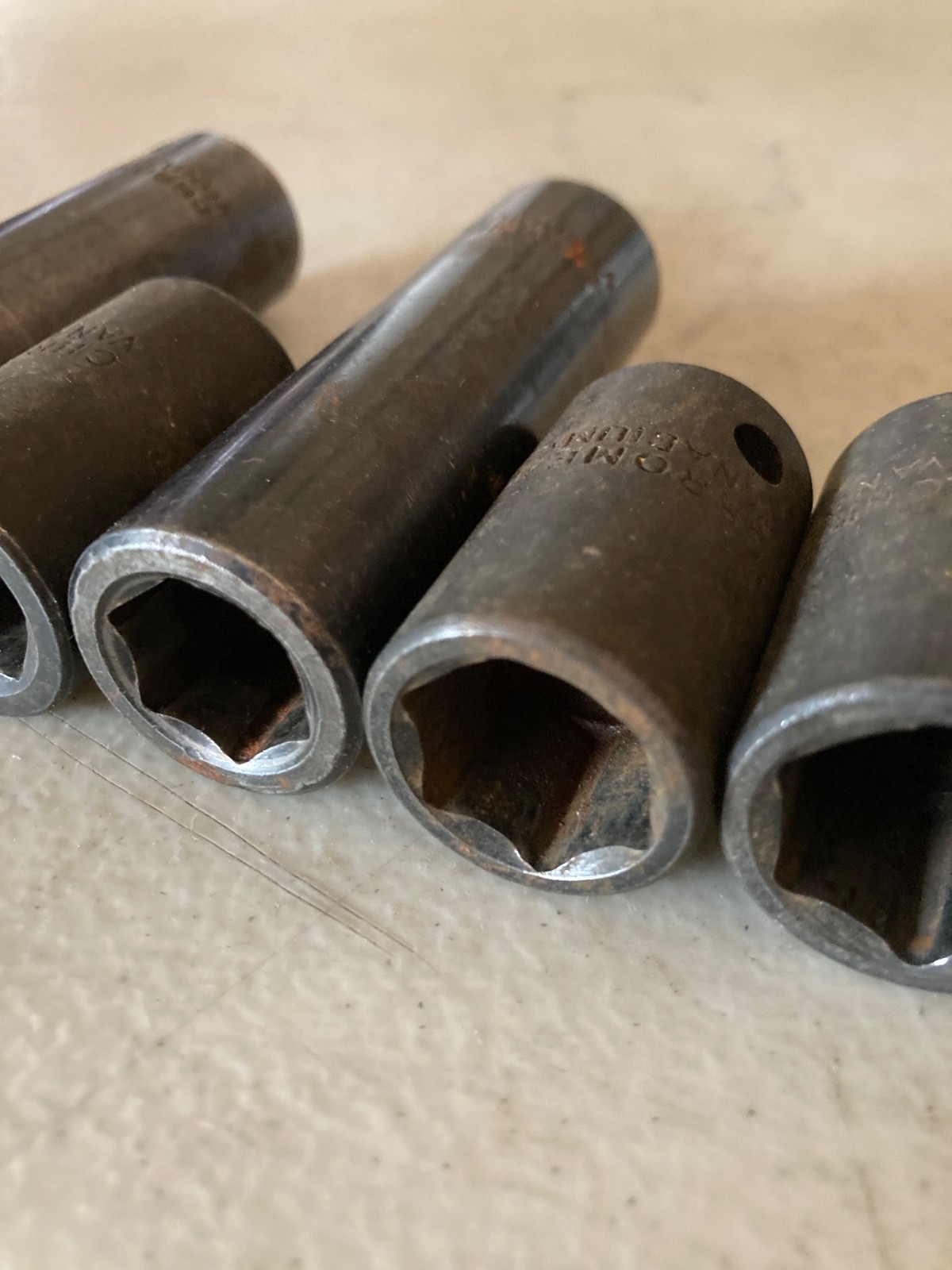 Assorted 1/2″ drive 6pt impact sockets