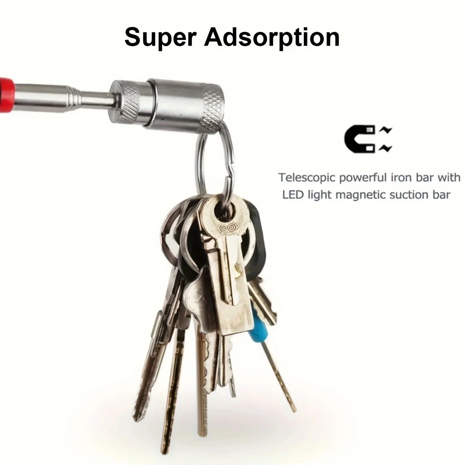 Portable Magnetic Pick Up Tool LED Telescopic Magnet Rod