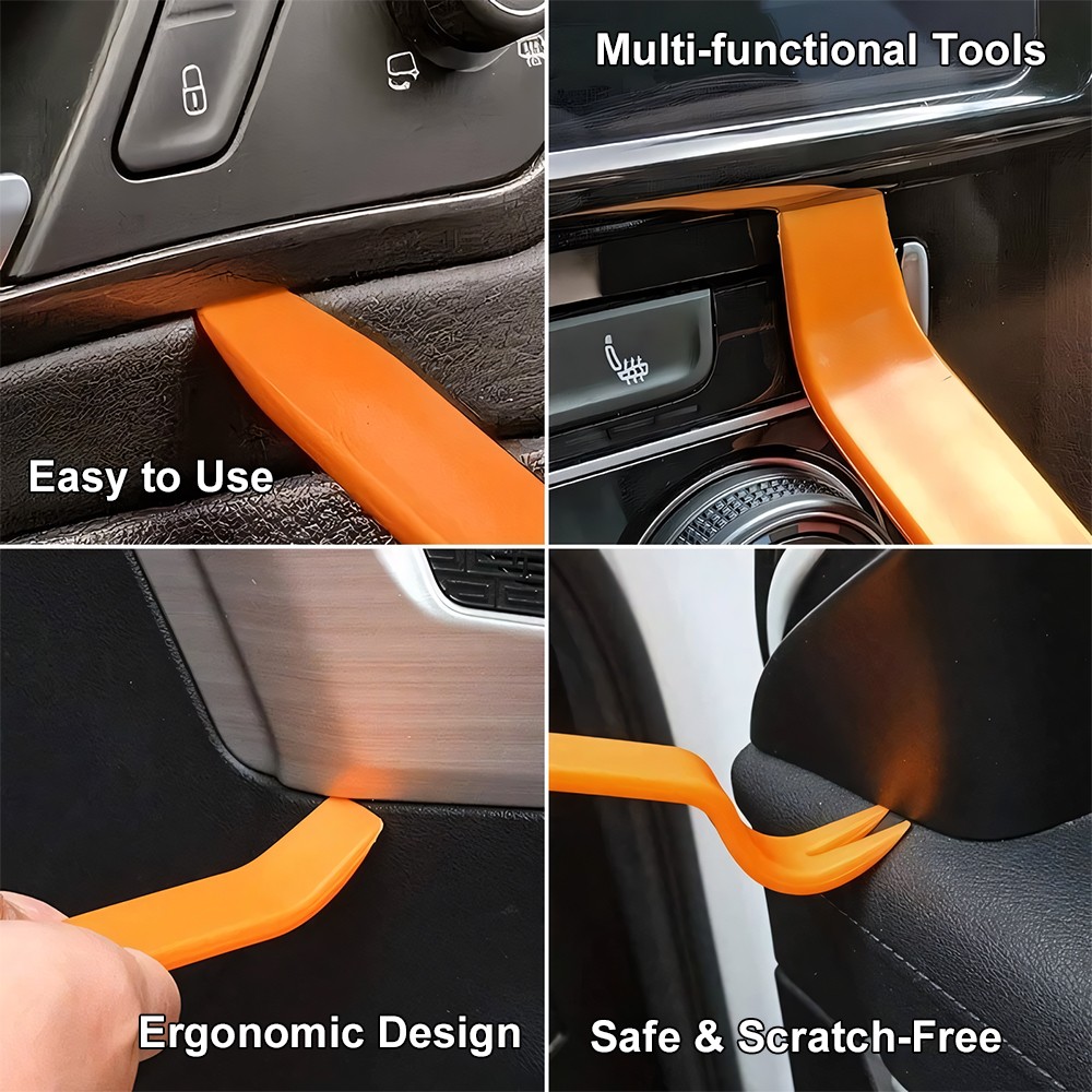 Auto Dashboard Trim Removal Tools (4x, Yellow) Kit for GMC Chevy Ford Jeep Ram