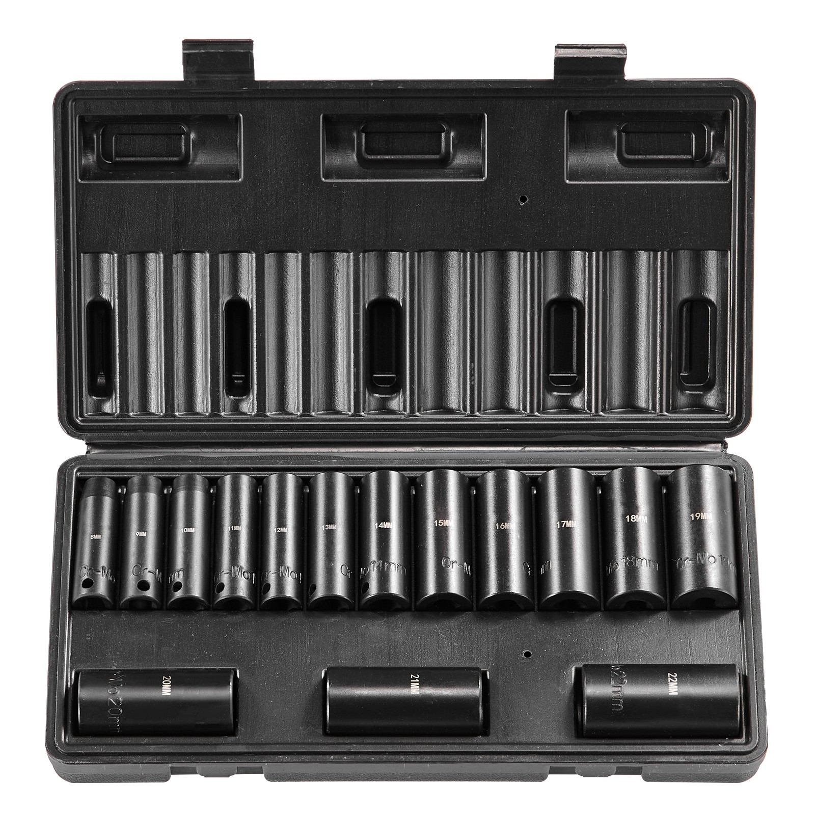 Uimoso Impact Sockets Set 15pcs 6-Point 3/8in Drive Bit Ratchet Tool Kit Case