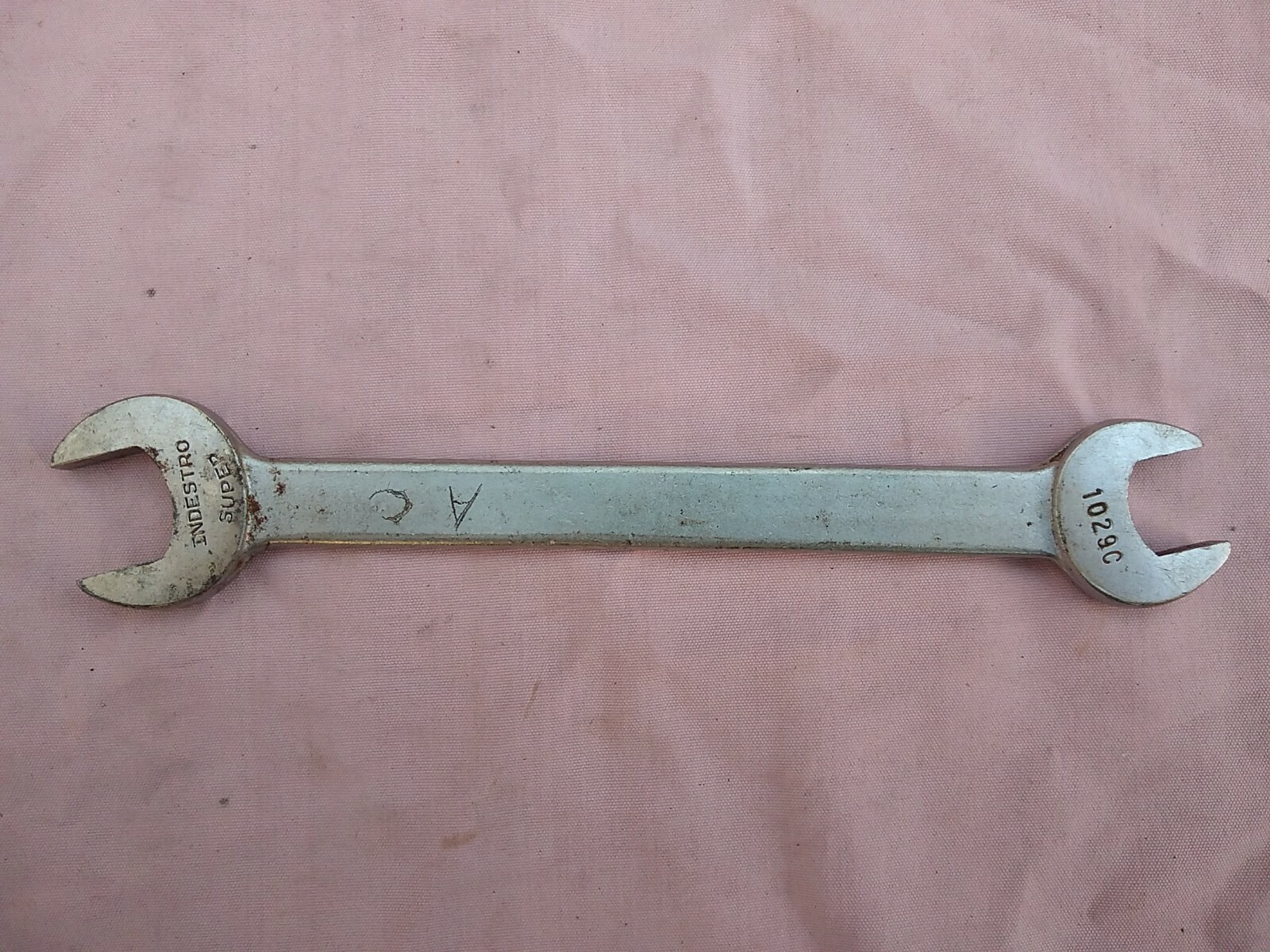Vintage Indestro Super Brand 11/16 x 13/16 Open End Wrench 1029C