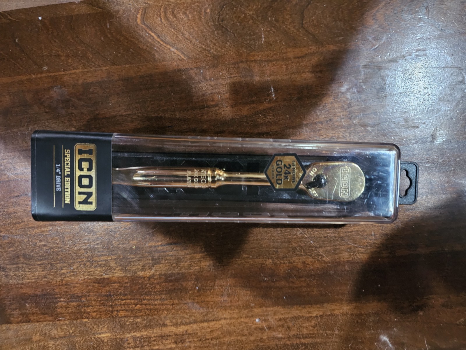 Icon 24k Gold Ratchet 1/4 Drive 90T Low Profile Limited Edition New Unopened