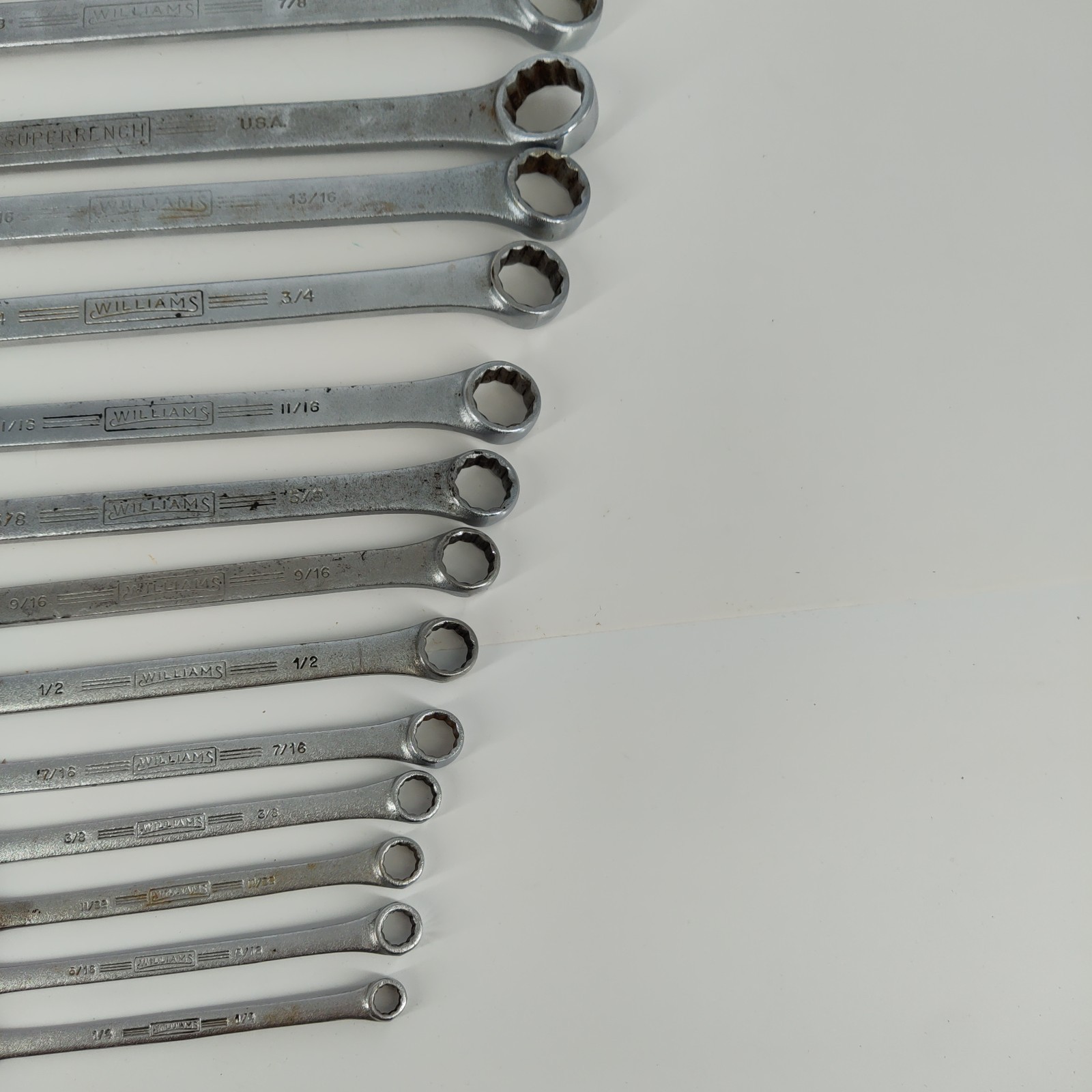 16X Williams Tool USA Combination Wrench Set SAE Superwrench WMS 1/4” To 1 1/4”