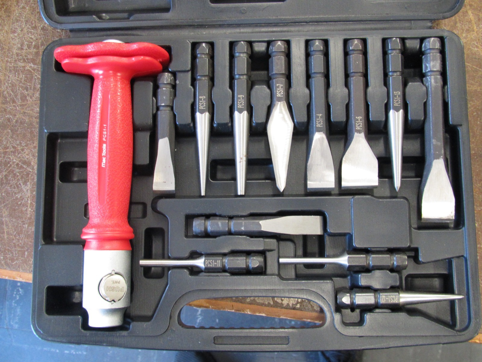 MAC Tools PCS1000K PCS1-1 13pc Interchangeable Punch & Chisel Set W/Case NICE!!