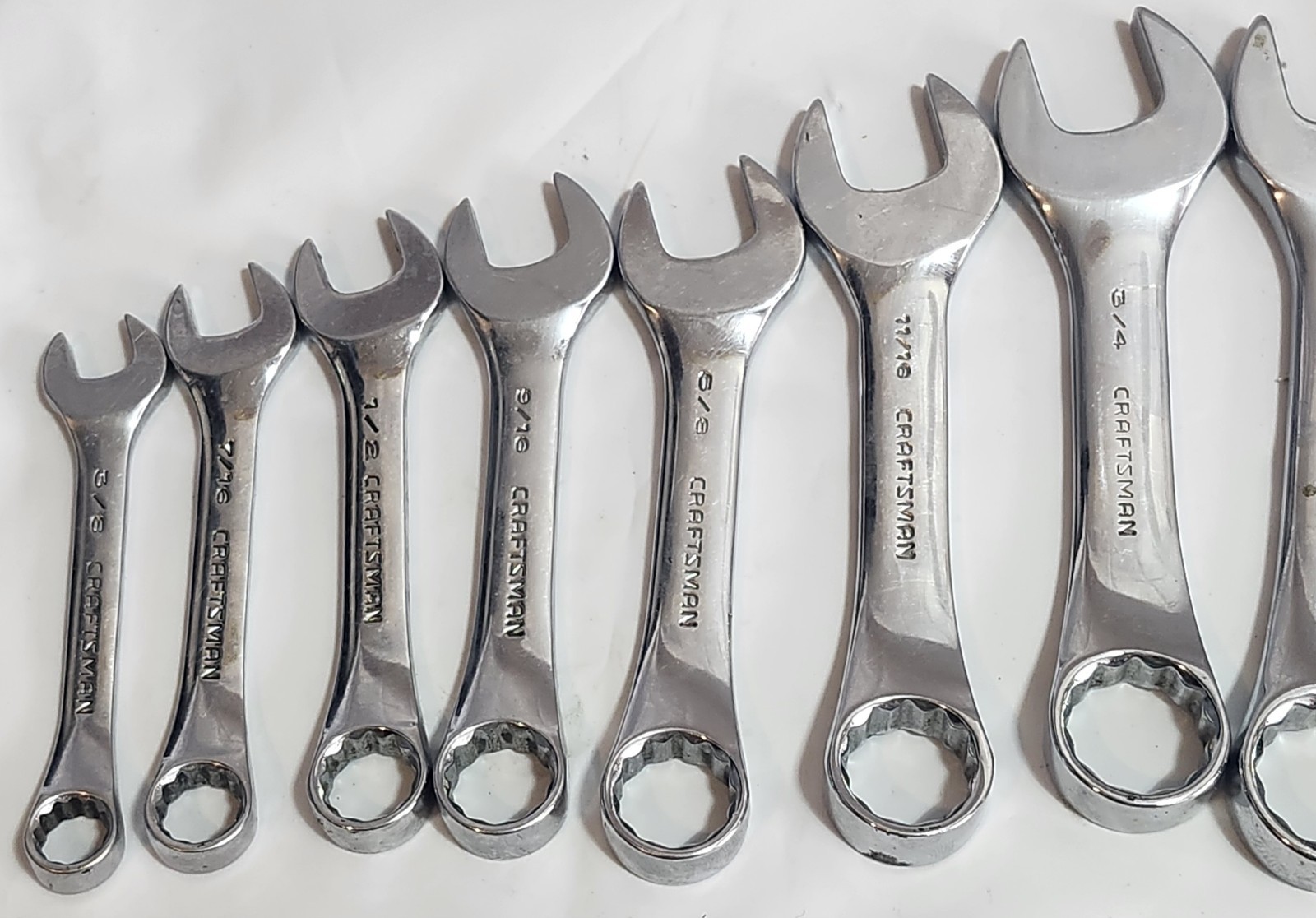 Craftsman 11-Piece SAE Stubby Combination -K- Series Wrench Set Polished Finish