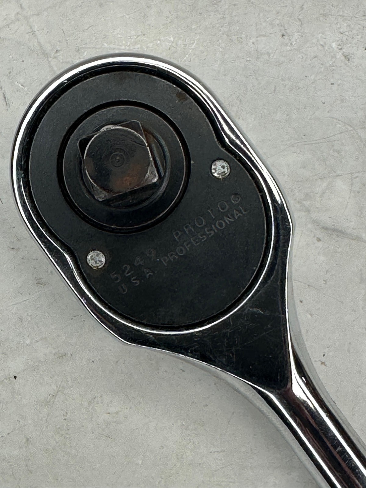 Vintage Proto 5249 Professional 3/8″ Drive Pear Head Ratchet 7″ Made in USA
