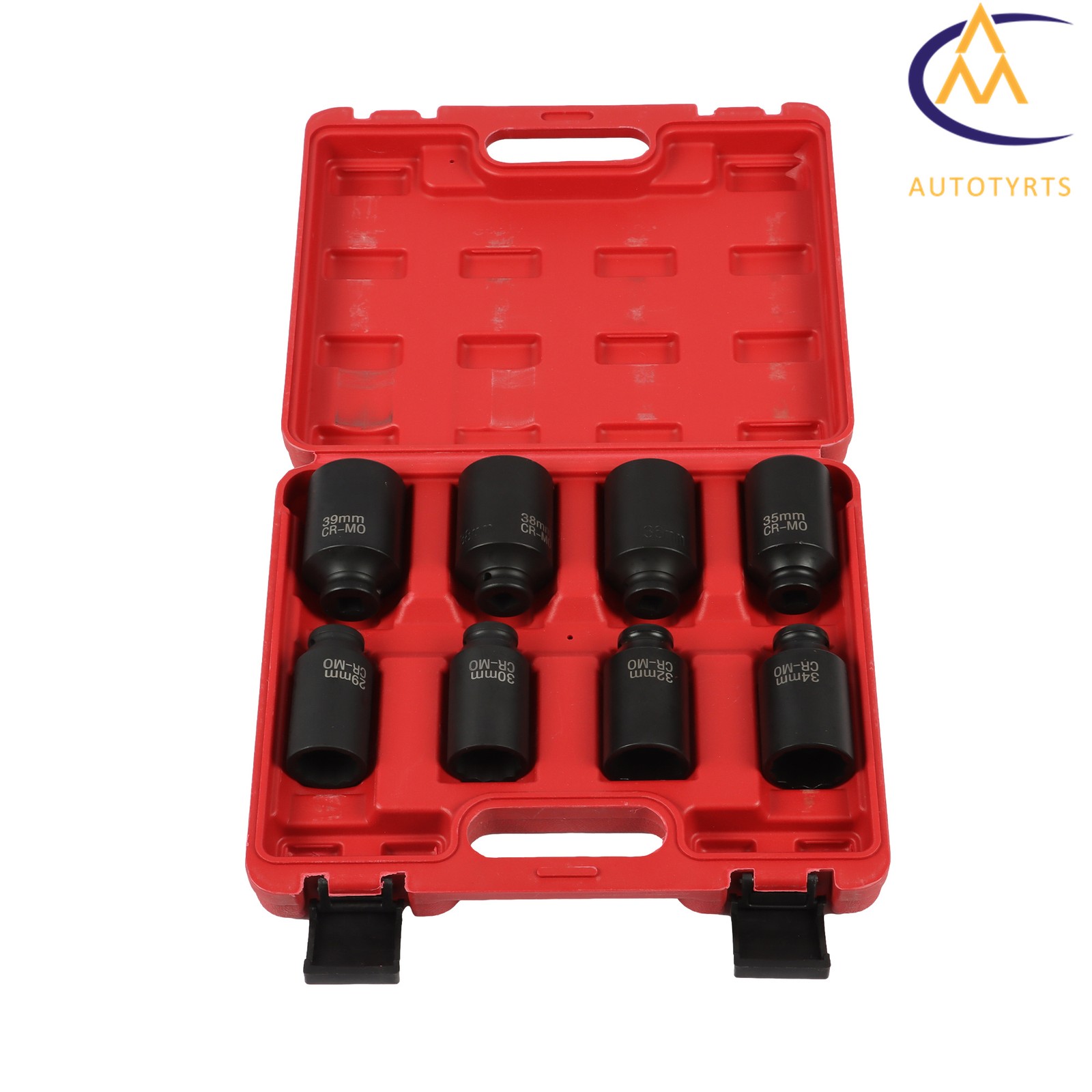 8PCS 1/2″ Drive Deep Spindle Axle Nut Impact Socket Set 12 Point 29-39mm