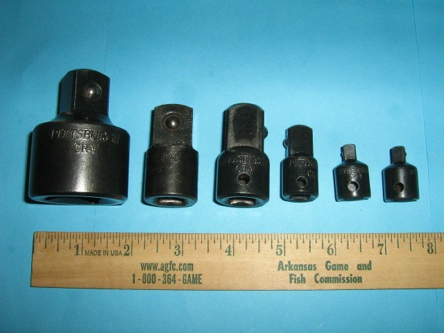 6 PITTSBURG CR-V IMPACT SOCKET DRIVE ADAPTERS