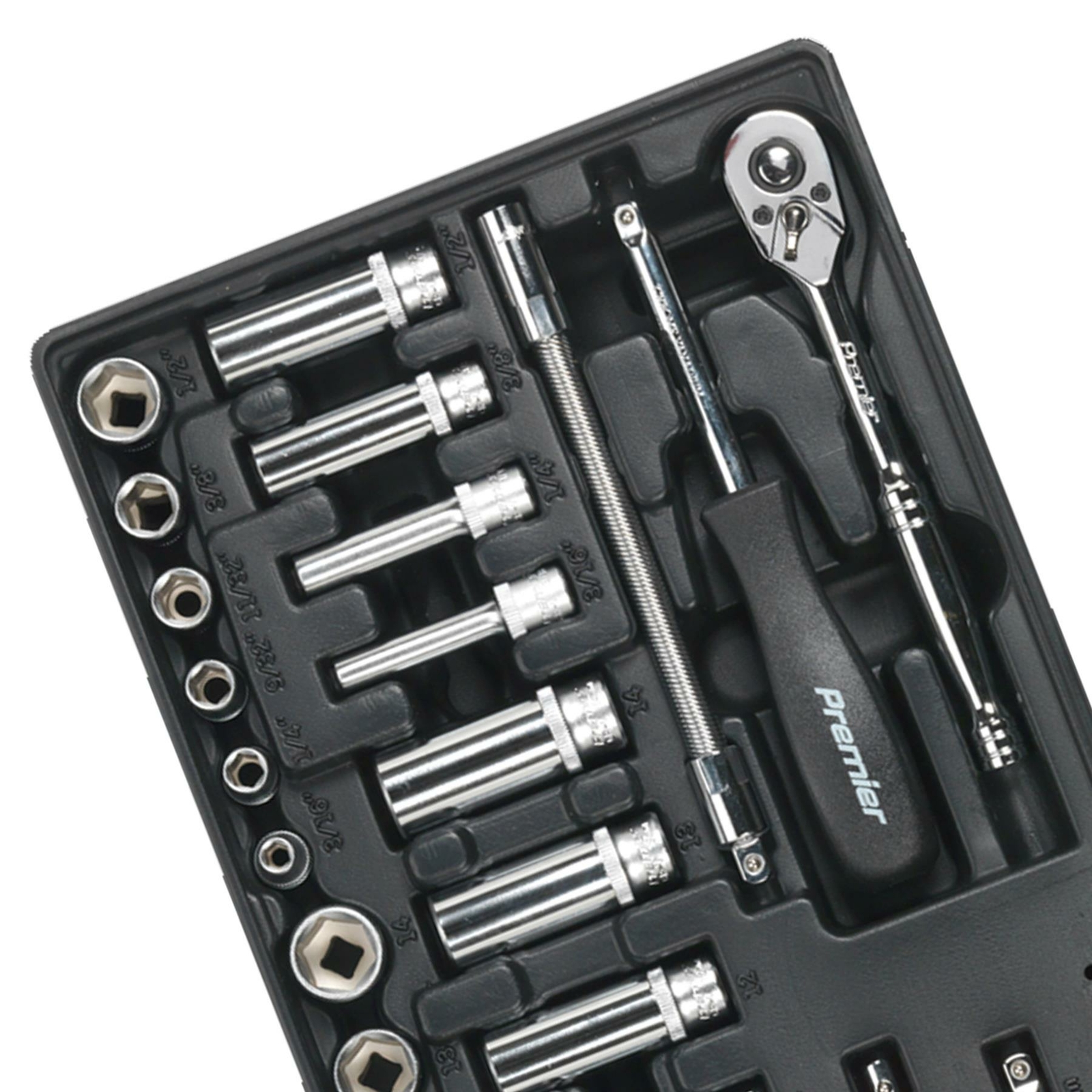 Tool Tray with Socket Set 43pc 1/4″Sq Drive With Lifetime Guarantee