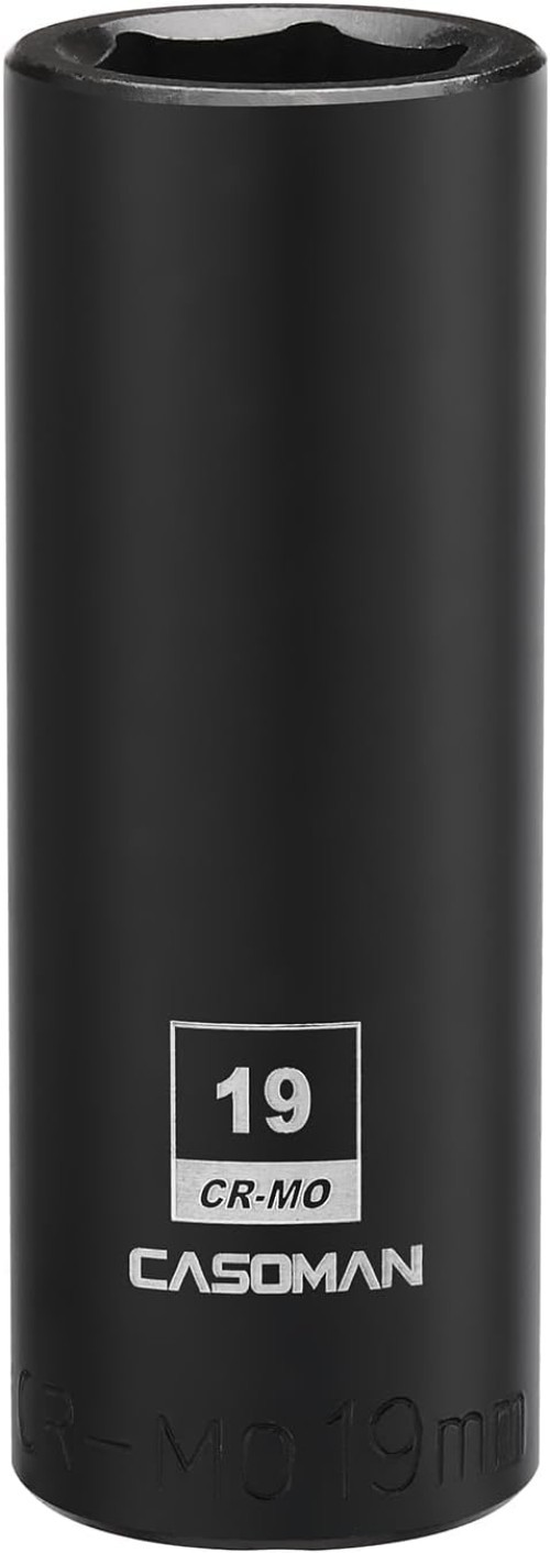 Durable 1/2-Inch Drive 19mm Impact Socket – Corrosion-Resistant & Lightweight