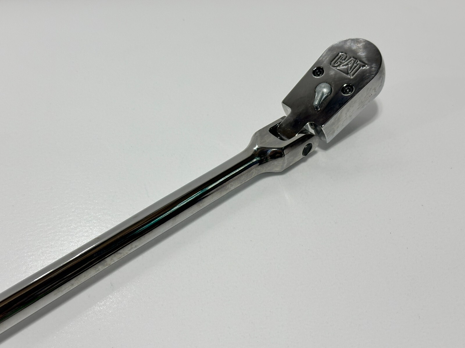 NEW CAT Caterpillar Tools USA Made 1/2″ Drive Flex Head Chrome Ratchet, 17″ Long