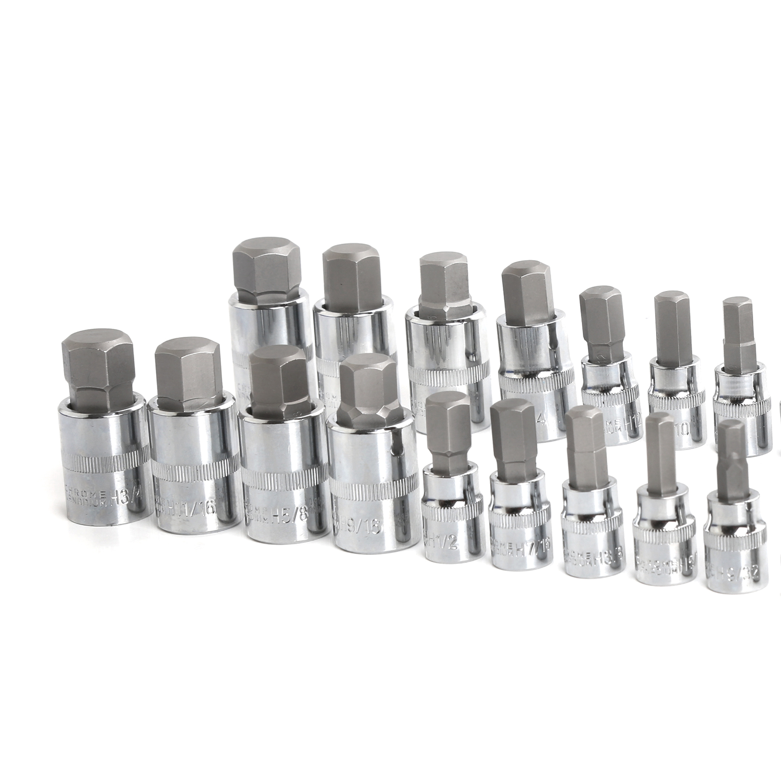 Master Hex Bit Set | 34pc SAE & Metric Socket Set Standard Allen 1/4″ 3/8″ 1/2″