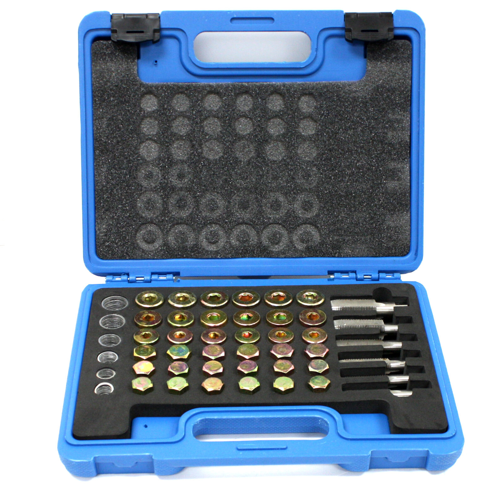 114PC Oil Pan Drain Sump Plug Key Thread Repair Tool Kit Set Drain plug w/ Case