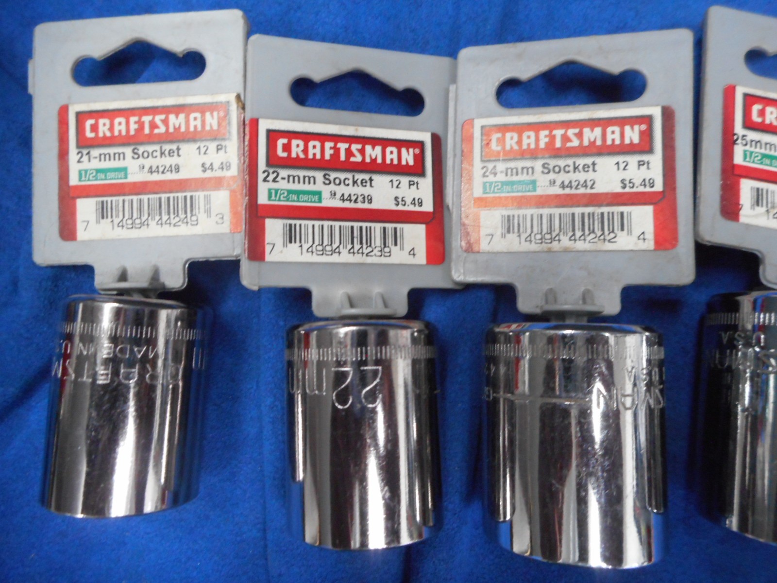 Craftsman 1/2″ drive Metric 12pt hex socket set, 21mm-30mm, NEW, Made in USA