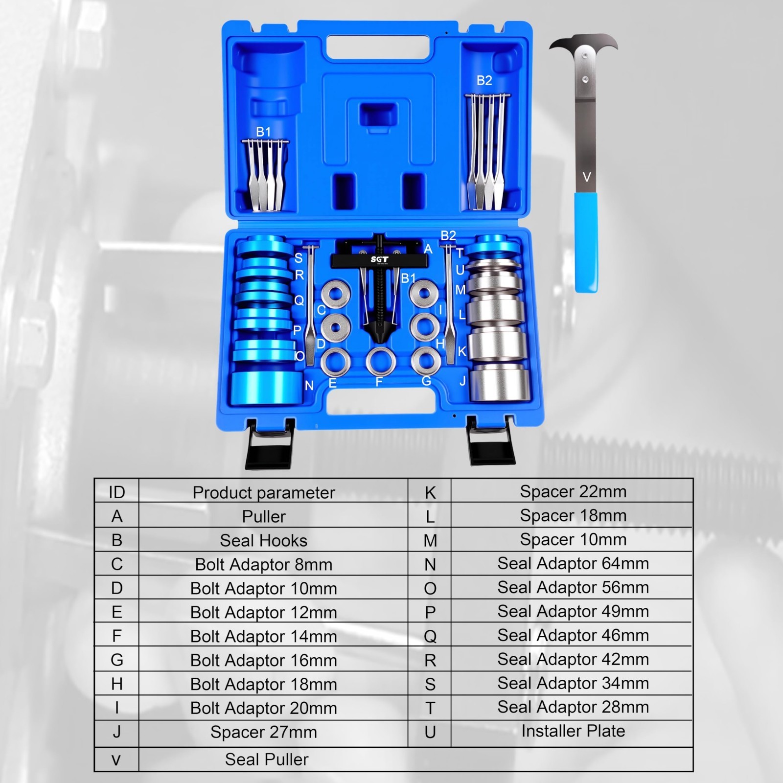 33pcs Crank Bearing Camshaft Seal Installer & Remover Set, Engine Repair Tool Ki