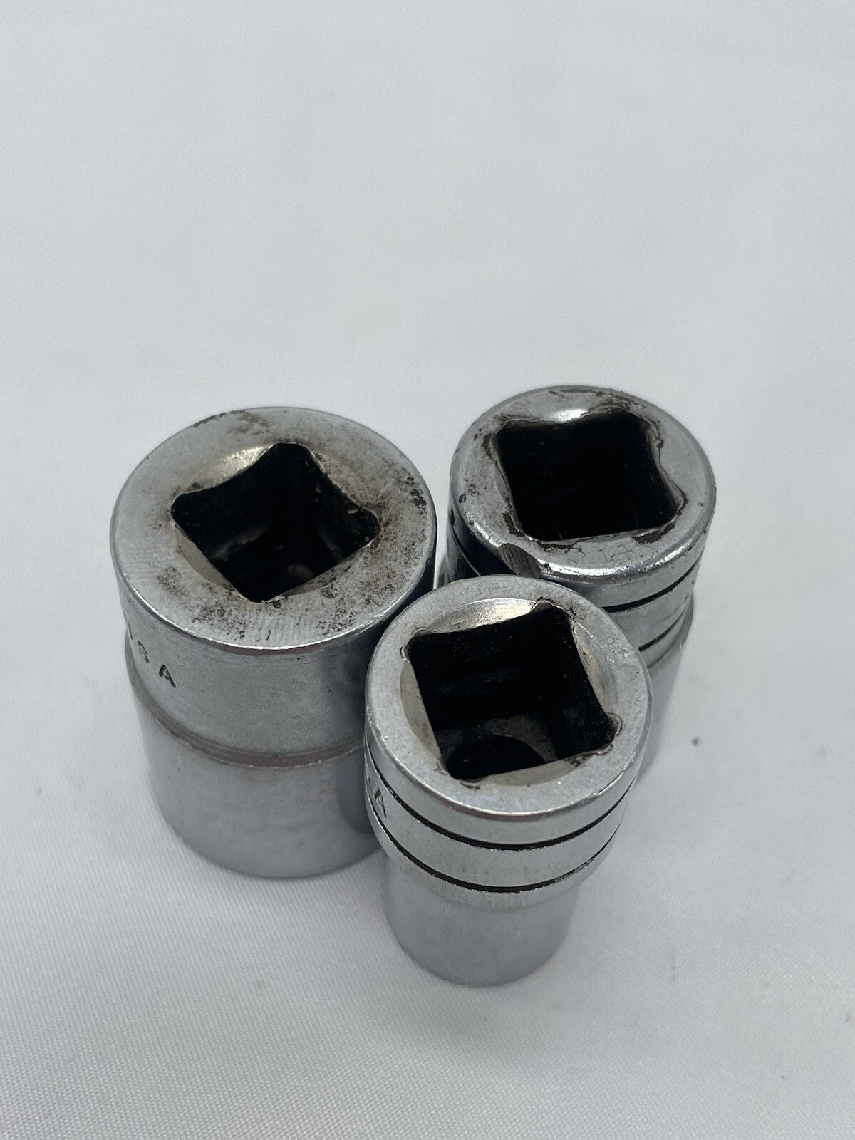 VTG Lot of 3 Snap On Sockets 11/16 SW221, 13/16 SV261 & 3/8 SW412