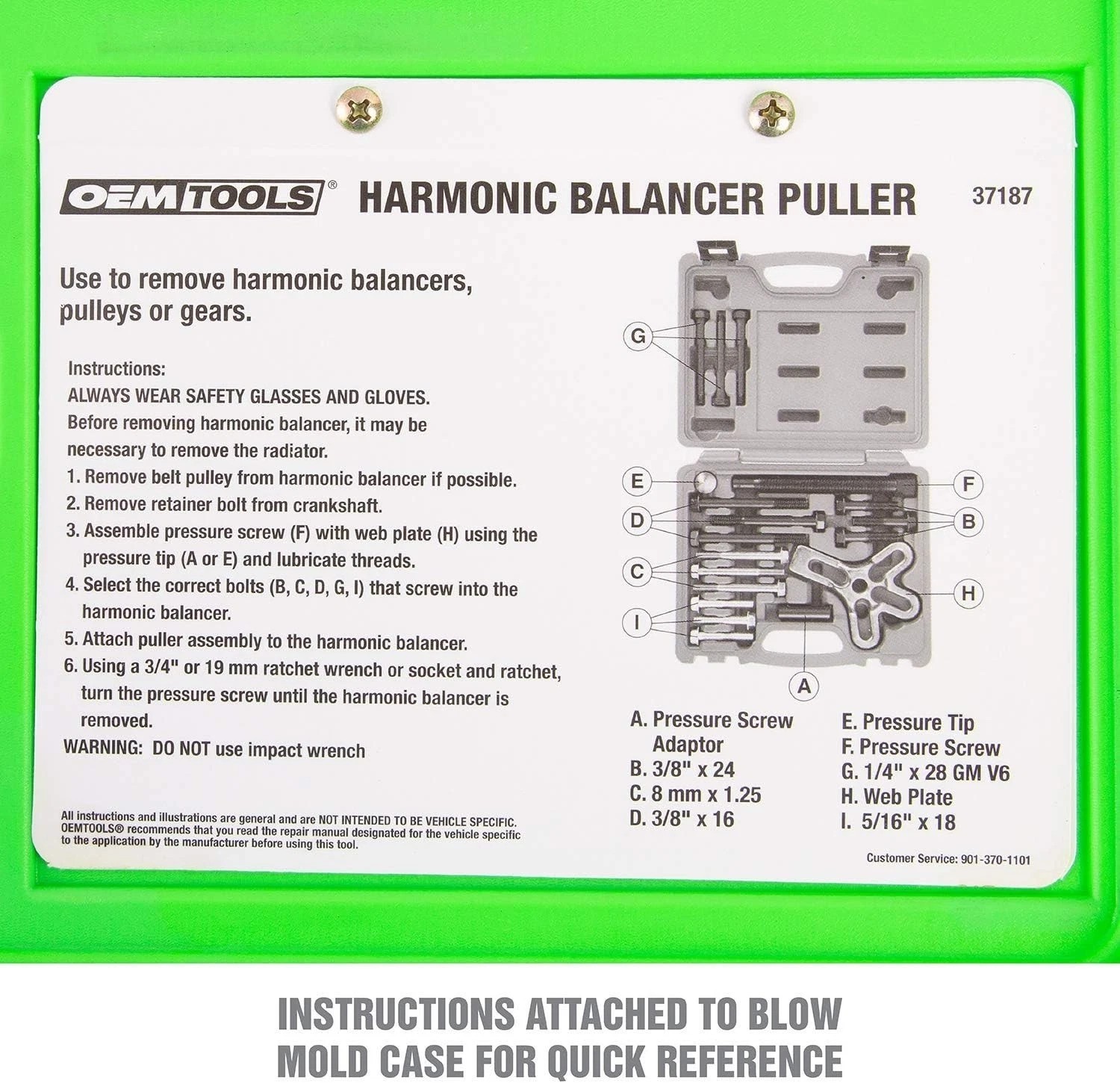 37187 Harmonic Balancer Puller Kit – Heat-Treated Steel, Easy & Versatile Use