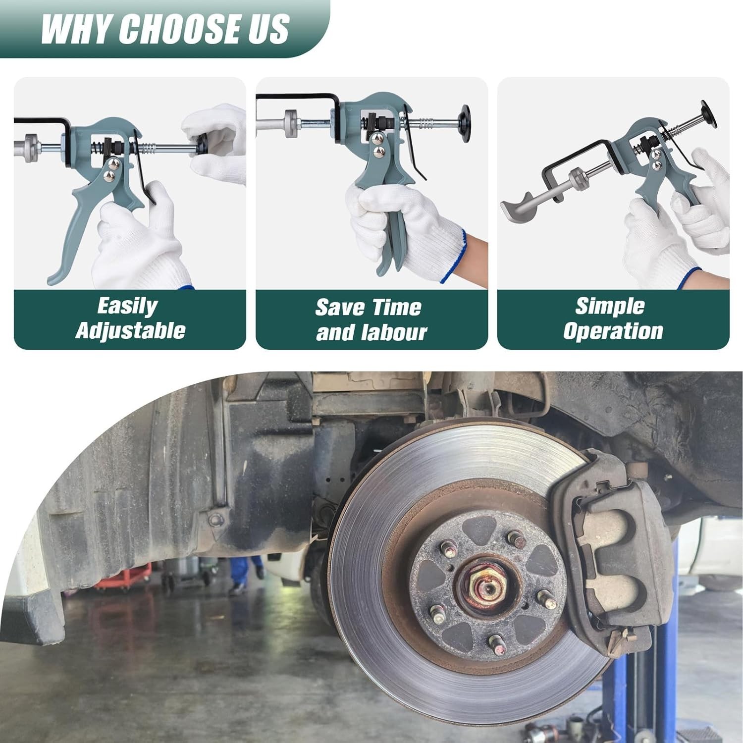 Dual Piston Brake Caliper Compressor Heavy Duty Automotive Brake Tool