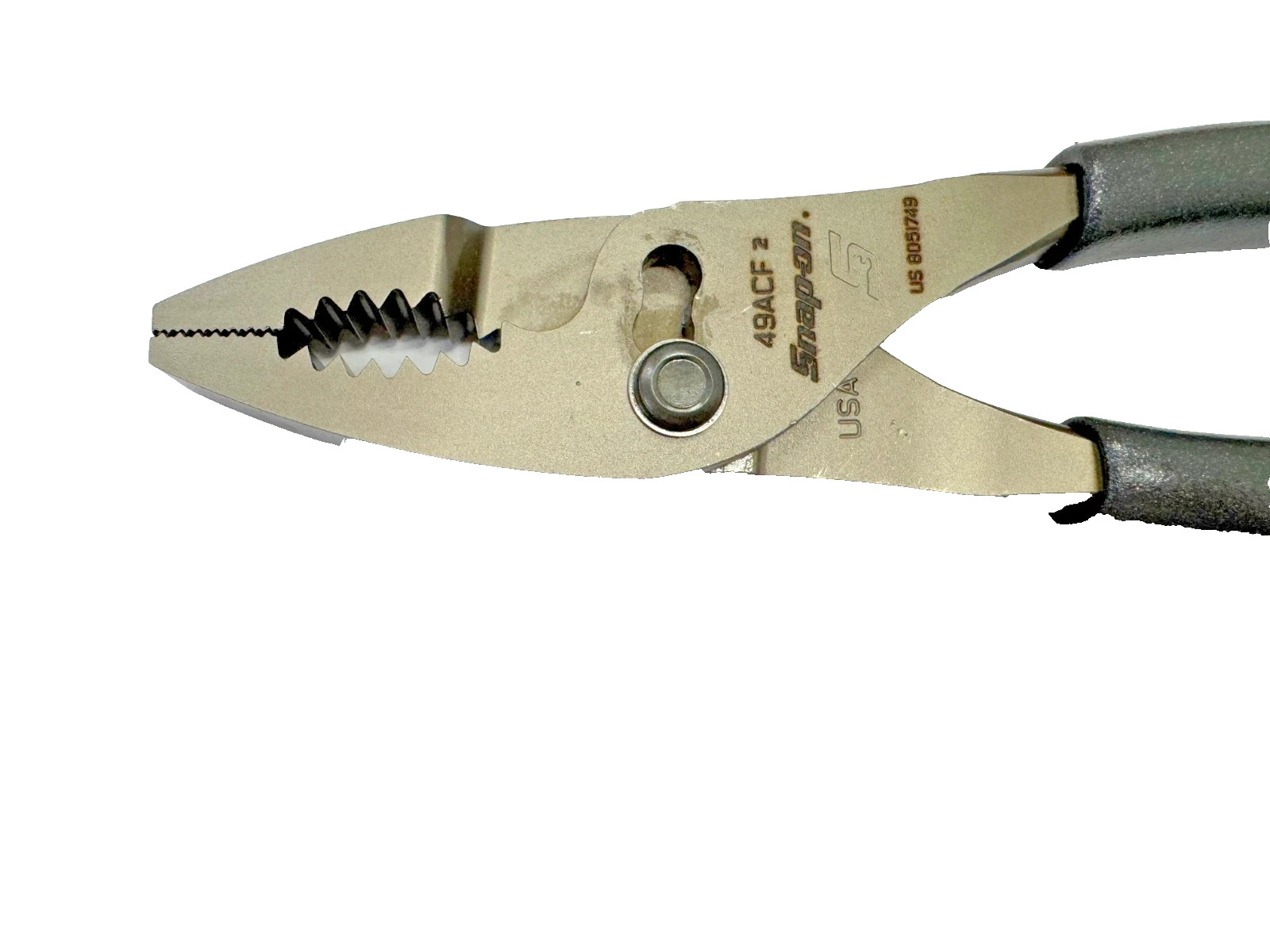 Snap-on Tools DARK TITANIUM Soft Grip 9″ HD Slip Joint Pliers 49ACFDT USA NEW