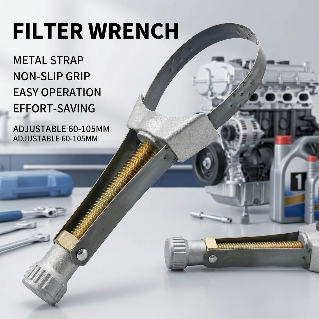 Oil Filter Removal Tool Strap Wrench Diameter Adjustable 60mm To 120mm Car Auto