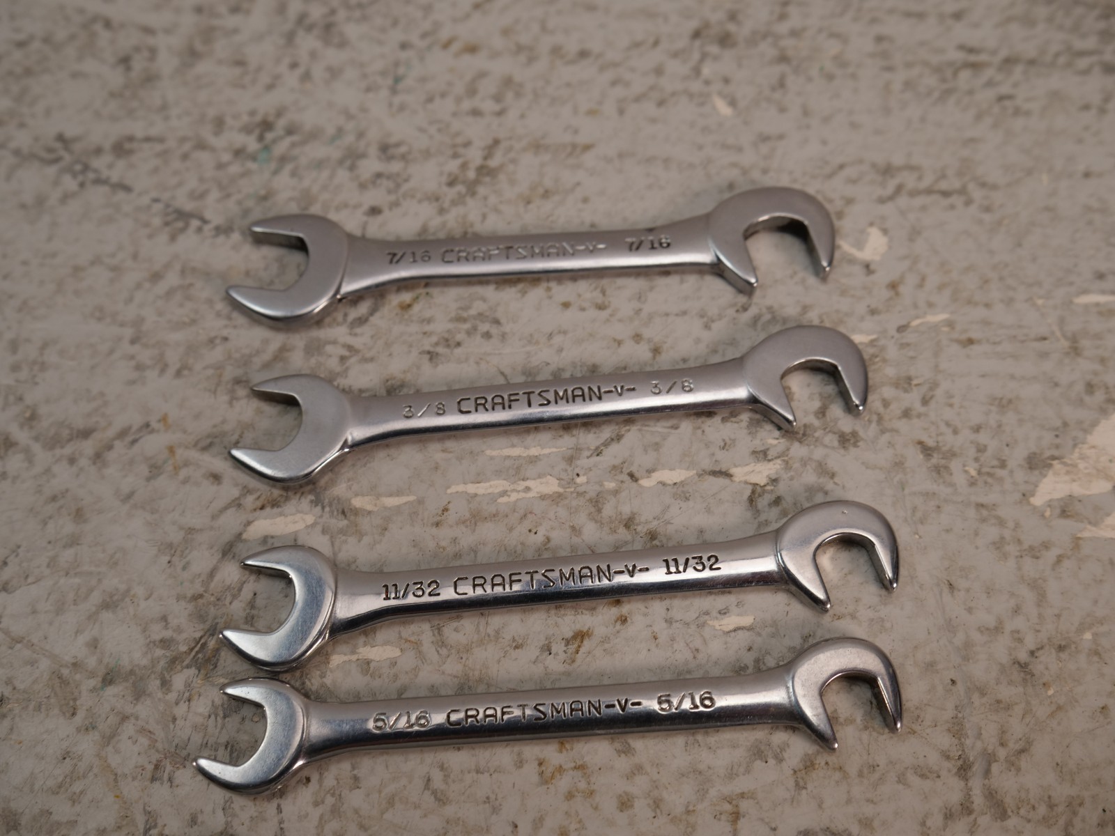 Craftsman USA 8-Pc Open End -V- Ignition Wrench Set 4306 Super-tuff 90° Offset