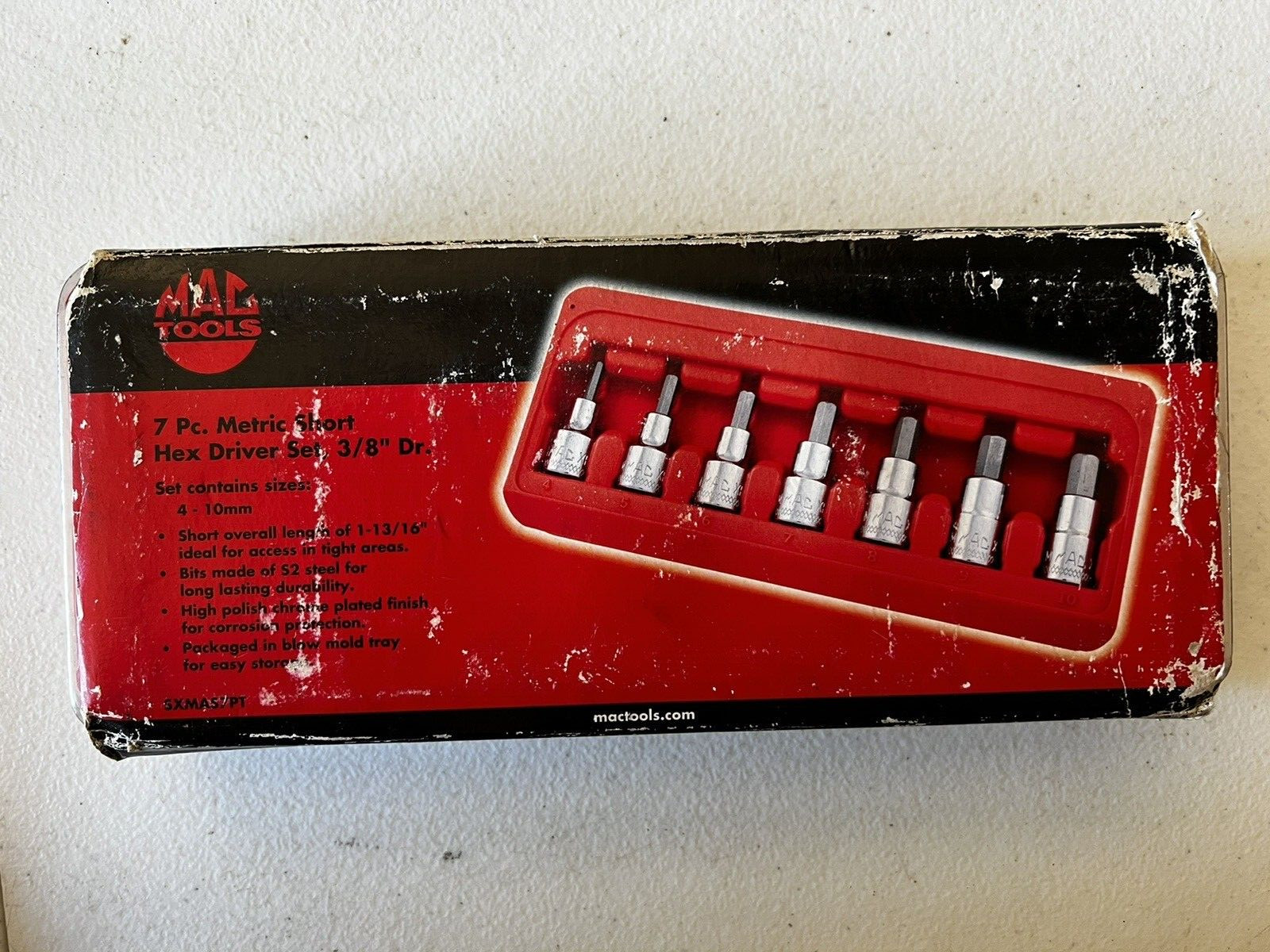 Mac Tools 6 pc 3/8″ Drive Metric Short Hex Driver Set – SXMAS7PT