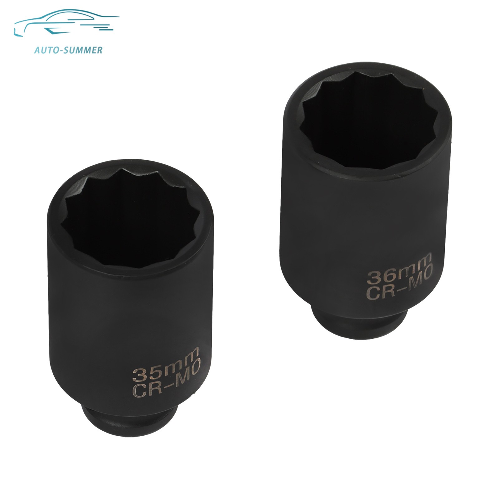 8PCS 1/2″ Deep Spindle Axle Nut Impact Socket Set 12 Point Metric Large Socket
