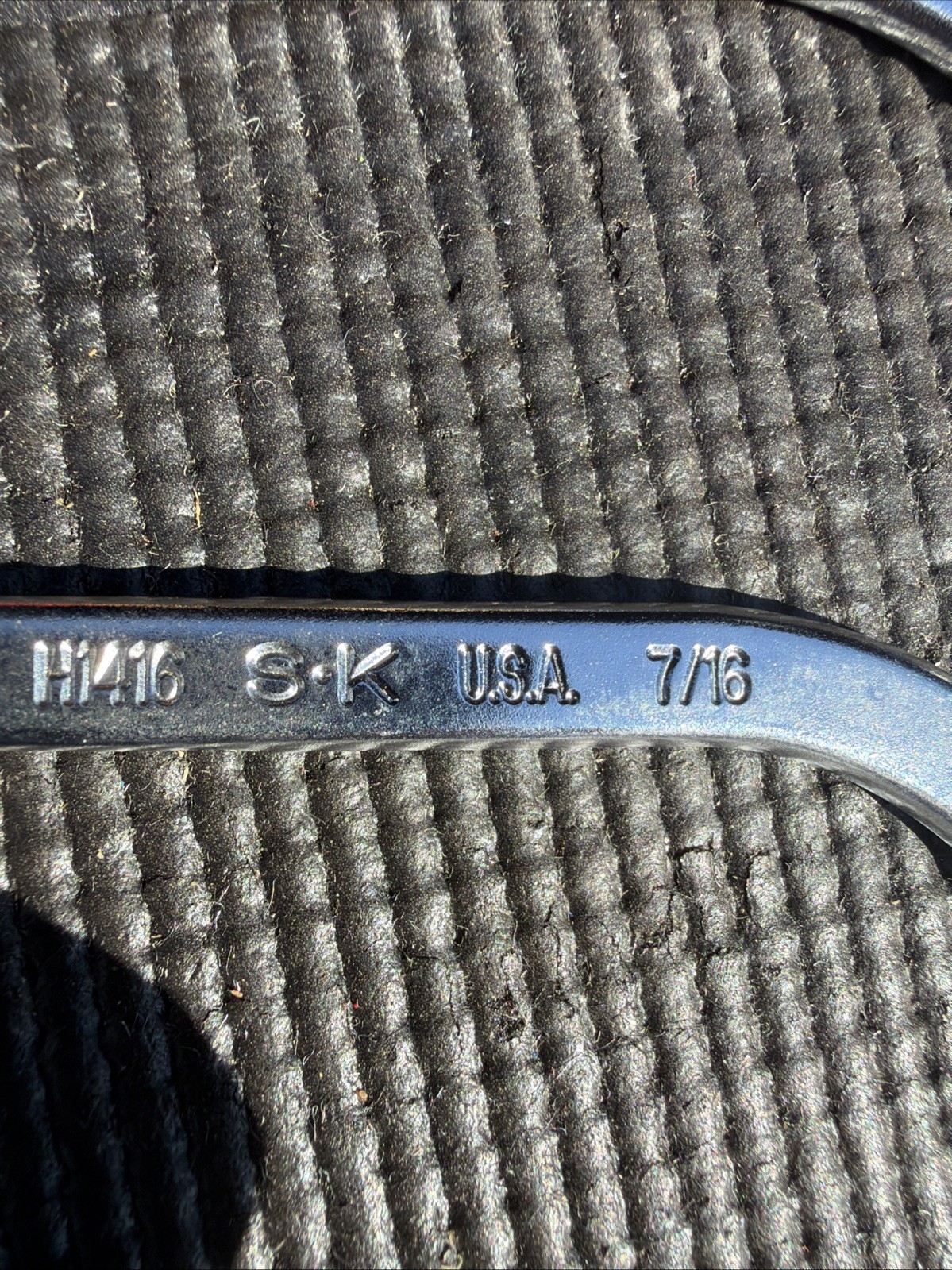 Rare SK Tools USA 2pc Obstruction Distributor Crescent Moon Wrenches H1600 H1820