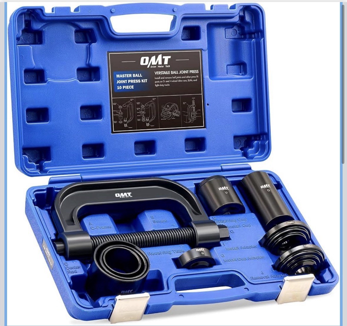 Heavy Duty 4 in 1 Ball Joint Press & U Joint Removal Tool Kit w/ 4 x 4 Adapters