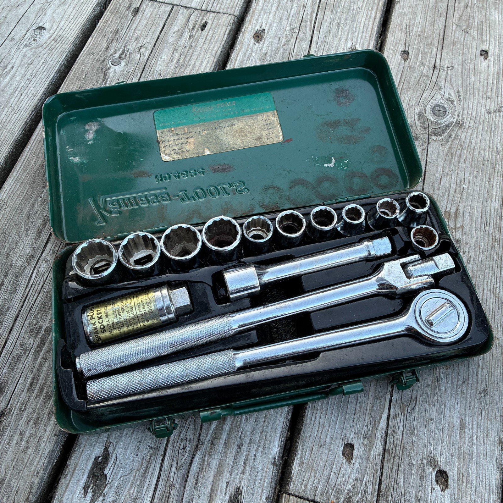 Vintage Kamasa Tools No 4684 1/2″ Metric Socket Set – Mechanic Tools