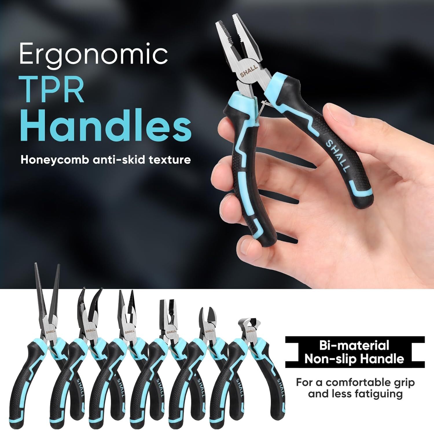 SHALL Mini Pliers Set, 6-Piece Small Tool Set Includes Needle Nose,…