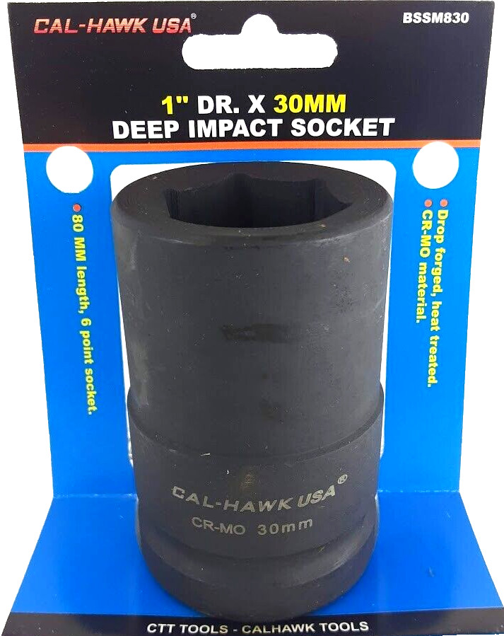 1″ DR. X 30mm DEEP IMPACT SOCKET 6 POINT Chromium-molybdenum CR-MO MATERIAL