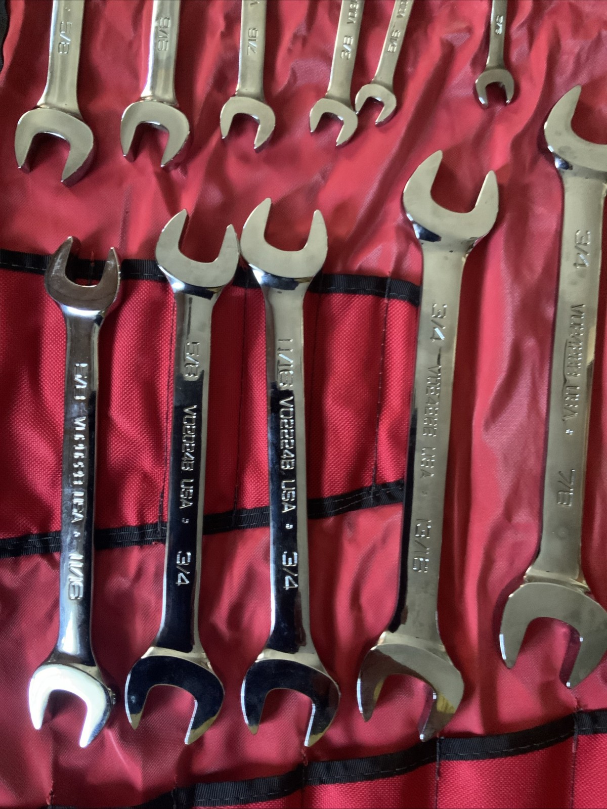 Snap On Double Open End Wrench Set, Big Set, 1/4 – 1 5/8….missing 1 In Set